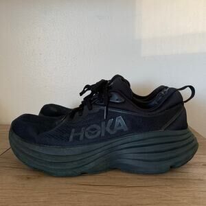 HOKA One One Bondi 8 Shoes Mens 11 Black Running Sneakers Cushioned Athletic